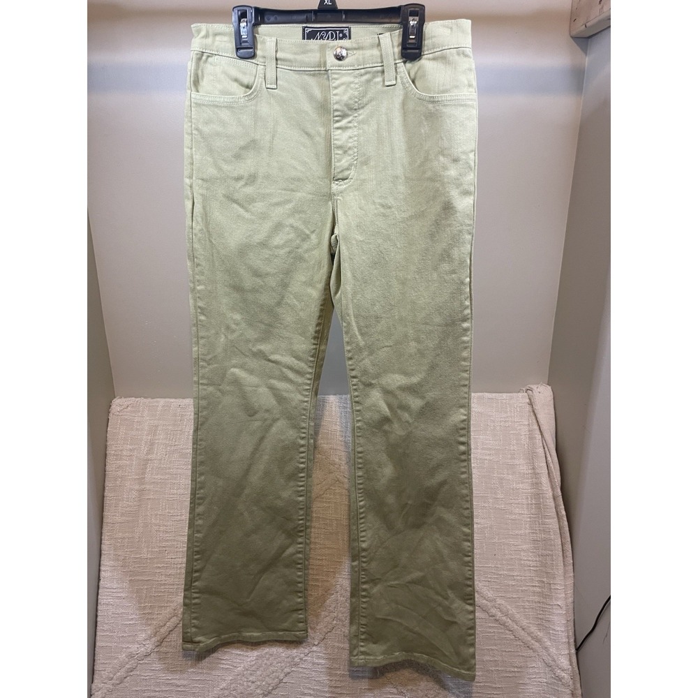 NYDJ Ankle Jeans Womens 6 Green Denim Stretch Mid Rise Straight Leg Streetwear